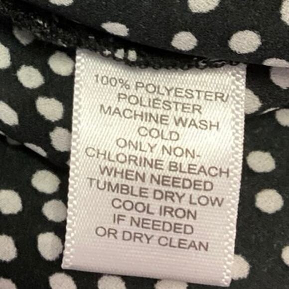 Ann Taylor LOFT Black White Polka Dot Balloon Long Sleeve Peplum Blouse Top L - Picture 4 of 4